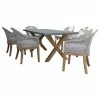 Coupon 👍 Outdoor Interiors 7-Piece Teak, Composite And Rope Rectangle Dining Set With Sunbrella Cushions 😉