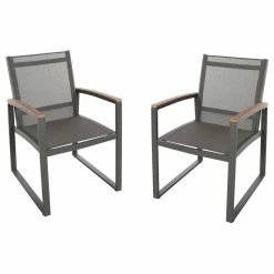 Flash Sale ✔️ GDFStudio Aubrey Outdoor Mesh Dining Chair, Set Of 2, Gray 🤩