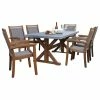 Budget 👏 Outdoor Interiors 7-Piece Composite Top Dining Set With Stacking Driftwood Grey Chairs 💯