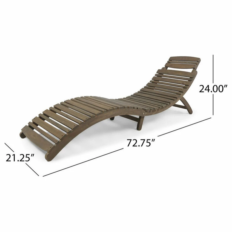 Best deal ๐ฅ GDFStudio GDF Studio Tycie Outdoor Acacia Wood Foldable Chaise Lounge, Gray ๐ฏ - Image 3