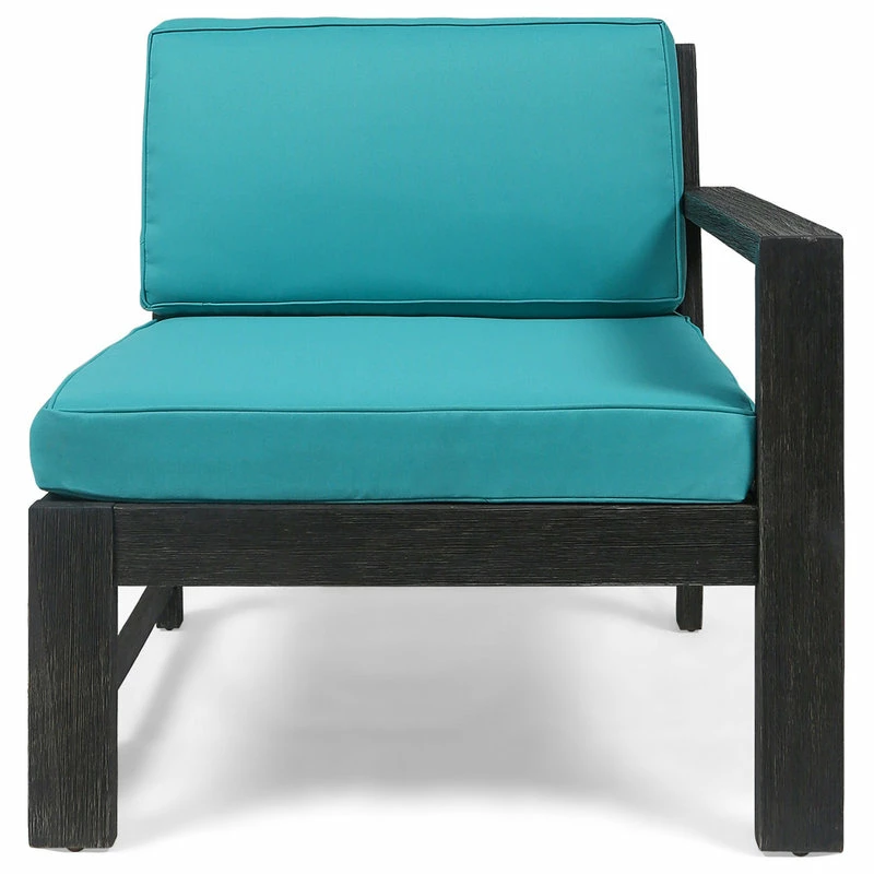 Cheap ๐ GDFStudio Makayla Ana Outdoor 3 Seater Acacia Wood Sofa Sectional With Cushions, Teal ๐ - Image 6