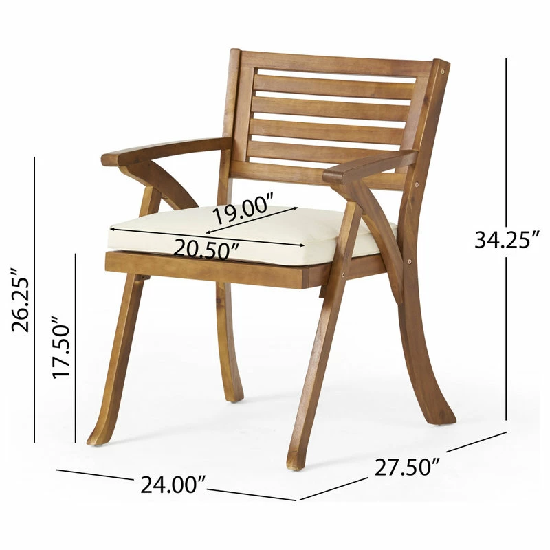 Top 10 ๐ฅฐ GDFStudio Deandra Outdoor 5-Piece Wood Dining With Cushions Set, Teak ๐ - Image 5