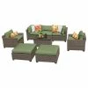 Best Sale 🤩 TKClassics Monterey 8 Piece Outdoor Wicker Patio Furniture Set 08a, Cilantro 💯