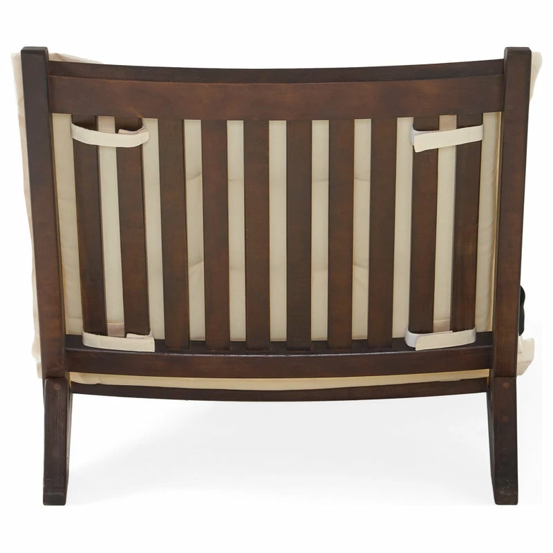 Best Sale ๐ GDFStudio GDF Studio Midori Mahogany Wood Folding Chaise Lounger Chair With Cream Cushion ๐ - Image 6