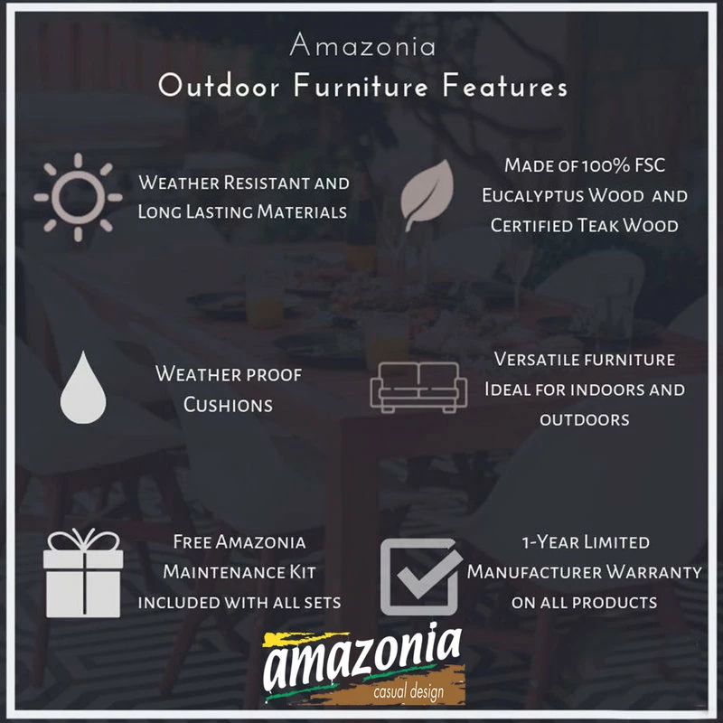 Brand new 😉 Amazonia Bahamas 7-Piece Rectangular Dining Set | Eucalyptus Wood 🥰 - Image 10