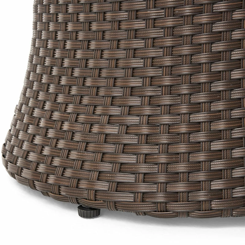 Flash Sale ❤️ GDFStudio Kyoto Outdoor 3-Piece Brown Wicker Chat Set 🧨 - Image 12