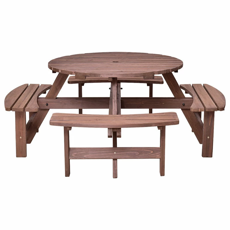 Promo ๐ Costway Patio 8 Seat Wood PicnicTable Dining Seat Bench Set Pub Garden Yard โค๏ธ - Image 5