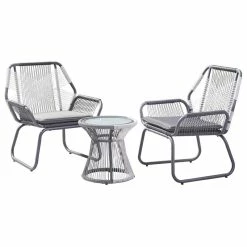 Wholesale 🔔 GDFStudio Hailey Outdoor 3 Piece Faux Rattan Chat Set 🧨