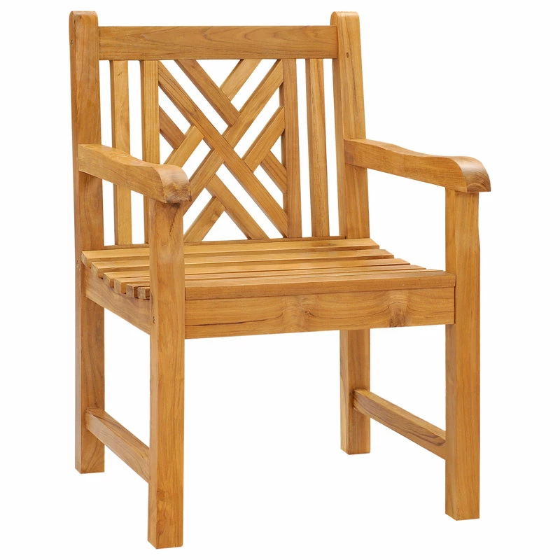 Cheap ✨ Chic Teak Inc. Teak Wood Chippendale Outdoor Patio Arm Chair 👏