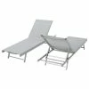 Best Pirce 🥰 GDFStudio GDF Studio Allen Outdoor Gry Mesh Chaise Lounge With Aluminum Frame, Grey/Dark G 🤩
