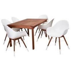 Deals 🧨 Amazonia Charlotte 7-Piece Rectangular Patio Dining Set | Eucalyptus Wood 🧨