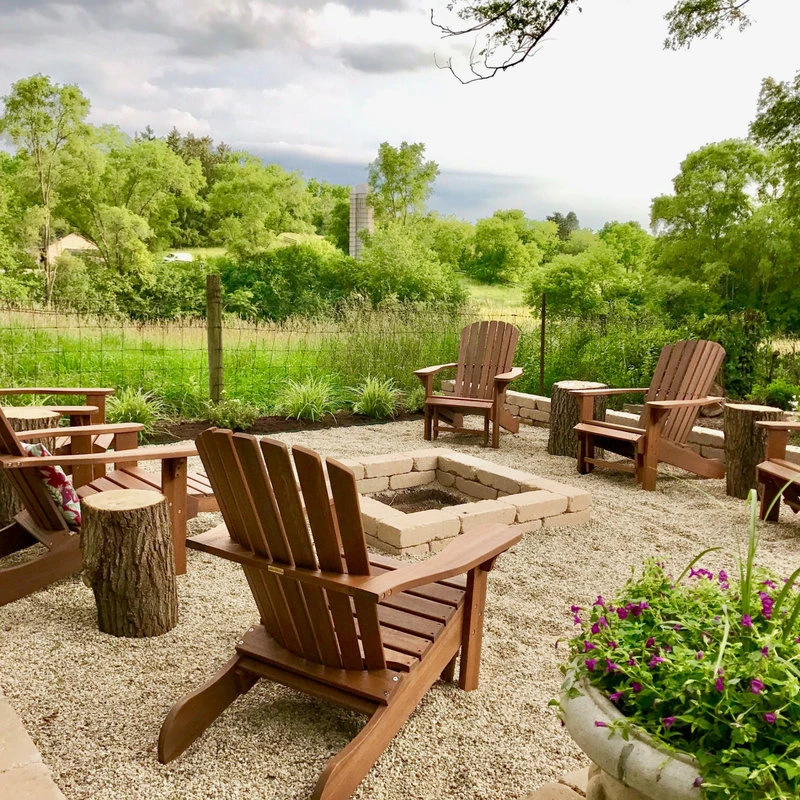 Brand new ๐ Outdoor Interiors Eucalyptus Adirondack Chair With Built-In Ottoman ๐คฉ - Image 7