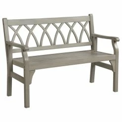 Cheap 🥰 Pebble Lane Living Indoor/Outdoor Two Seater Elegant Wood Bench- Light Dove Grey 🔥