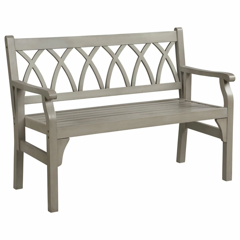 Cheap ๐ฅฐ Pebble Lane Living Indoor/Outdoor Two Seater Elegant Wood Bench- Light Dove Grey ๐ฅ