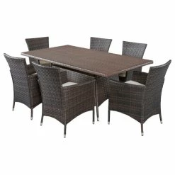 Top 10 💯 GDFStudio GDF Studio 7-Piece Clementine Outdoor Multibrown Wicker Dining Set 😉