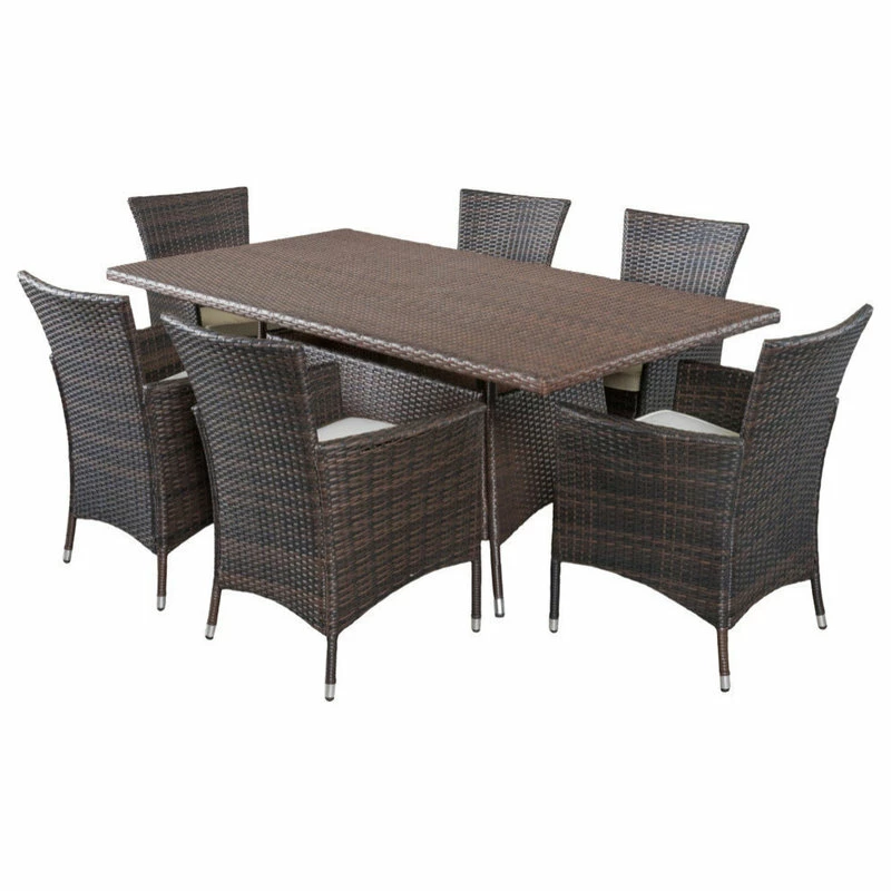 Top 10 💯 GDFStudio GDF Studio 7-Piece Clementine Outdoor Multibrown Wicker Dining Set 😉