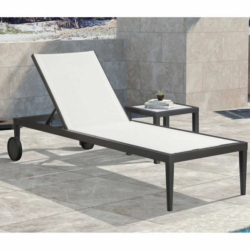 Coupon ๐ Meridian Furniture Nizuc Outdoor Patio Chaise Lounge Chair, Off-White Resilient Mesh Waterproof Fab โค๏ธ - Image 2