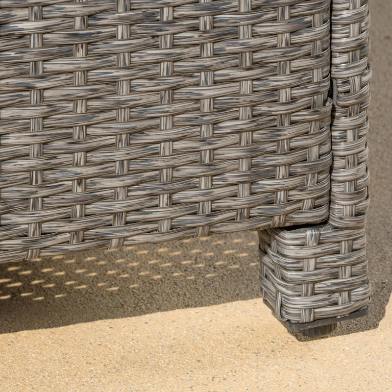 Cheapest ๐ GDFStudio GDF Studio Lorita Outdoor 5-Piece Gray Wicker Sectional Sofa With Black Cushions ๐ - Image 5