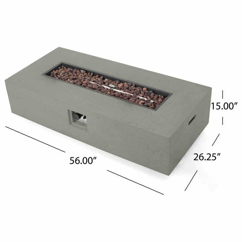 Best deal โ GDFStudio GDF Studio Coral Bay Outdoor Aluminum 7 Seater Chat Set With Fire Pit, Light Gra ๐งจ - Image 5