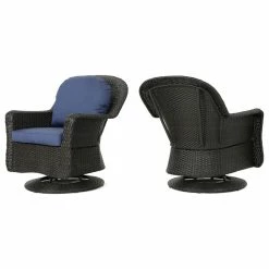 Wholesale ๐ GDFStudio GDF Studio Linsten Outdoor Wicker Swivel Club Chairs With Cushion, Set Of 2 โ๏ธ