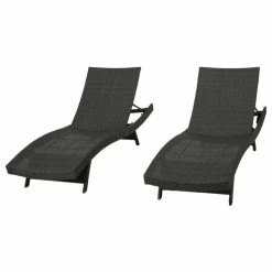 Top 10 🎉 GDFStudio GDF Studio Olivia Outdoor Gray Wicker Chaise Lounge Chairs, Set Of 2 😀