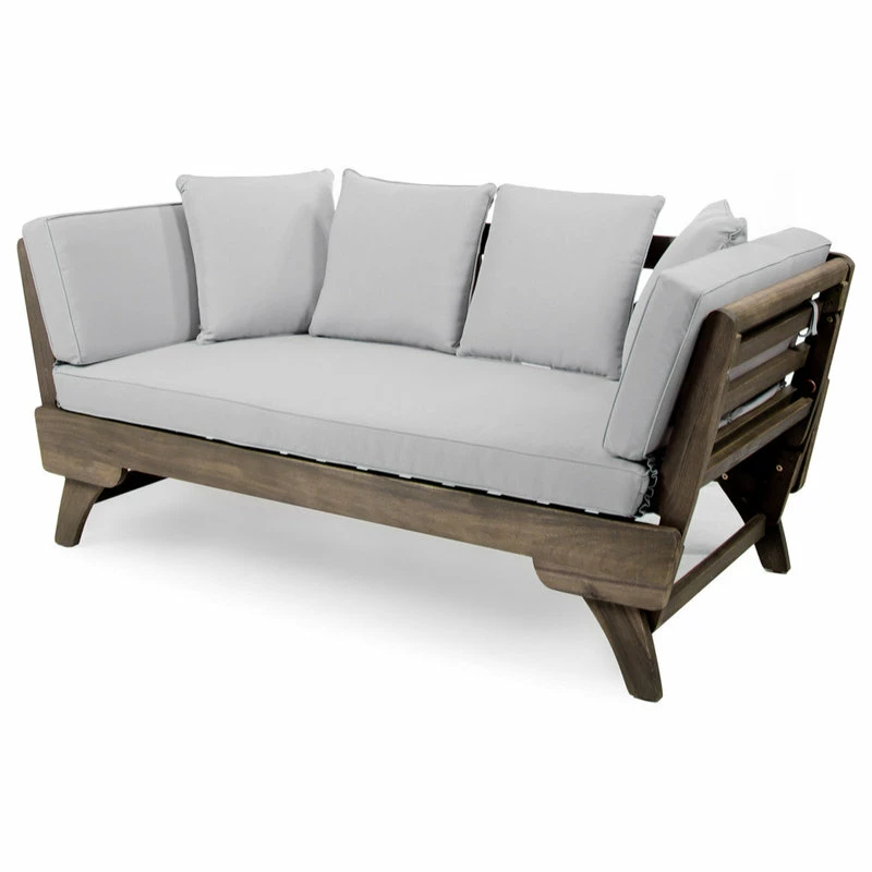 Wholesale ⭐ GDFStudio GDF Studio Othello Outdoor Acacia Wood Daybed With Cushions, Gray/Light Gray 🌟