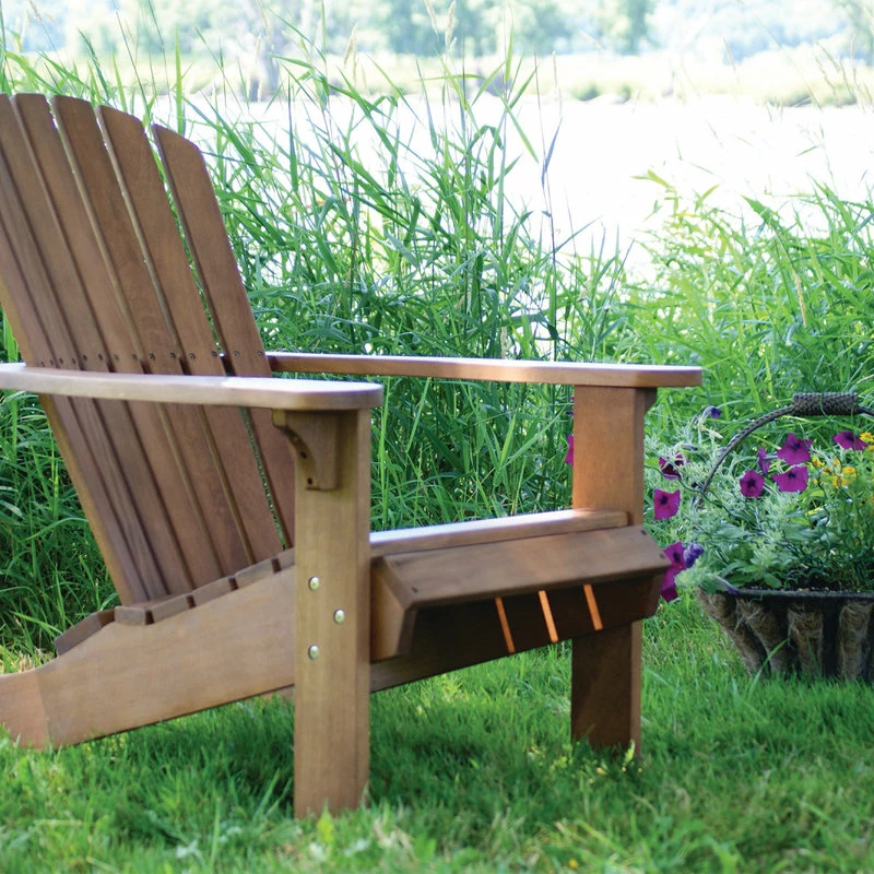 Brand new ๐ Outdoor Interiors Eucalyptus Adirondack Chair With Built-In Ottoman ๐คฉ - Image 8