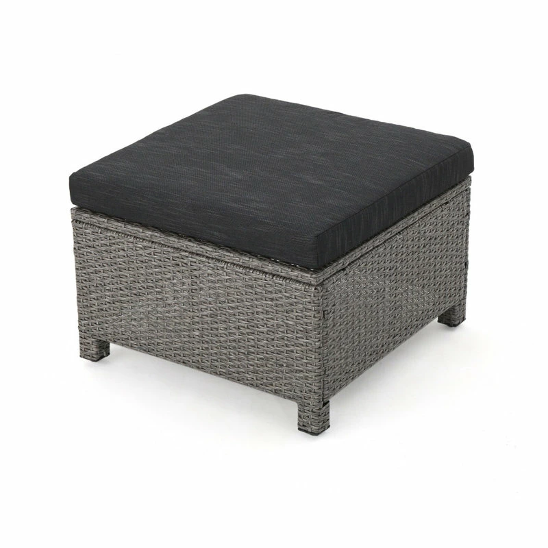 Cheapest ๐ GDFStudio GDF Studio Lorita Outdoor 5-Piece Gray Wicker Sectional Sofa With Black Cushions ๐ - Image 11