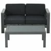 Best reviews of 👍 GDFStudio GDF Studio Cybele Doris Outdoor Aluminum Loveseat And Coffee Table Set, Gray/Dar 🎉