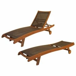 Brand new 🤩 Outdoor Interiors 2 Person Eucalyptus Lounge Chaise Set 👍