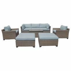 Best Pirce ⭐ TKClassics Monterey 8 Piece Outdoor Wicker Patio Furniture Set 08a, Spa 🌟