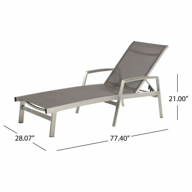 Hot Sale ๐ GDFStudio GDF Studio Joy Outdoor Mesh And Aluminum Chaise Lounge, Set Of 2, Gray ๐ - Image 10