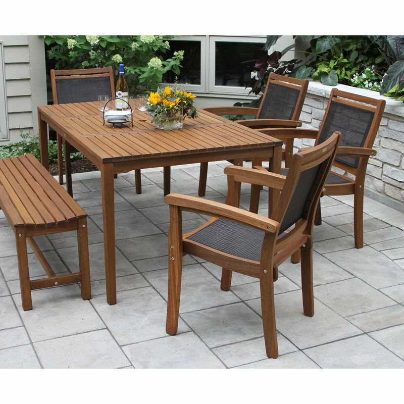 Deals ๐ฏ Outdoor Interiors Catania 6-Piece Sling And Eucalyptus Dining Set ๐ - Image 2