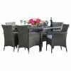 Hot Sale 🎁 GDFStudio GDF Studio 7-Piece Malta Outdoor Gray Dining Set ⭐