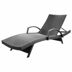 Best Pirce 🔔 GDFStudio GDF Studio Soleil Outdoor Gray Wicker Armed Chaise Lounge 💯