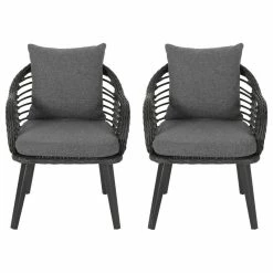 Best reviews of ⌛ GDFStudio Madison Outdoor Wicker Club Chairs With Cushions, Set Of 2, Gray/Black 😀