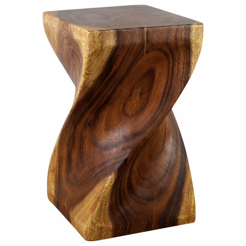 Best reviews of ๐ฏ Kammika Import Export Co., Ltd (Thailand) Haussmann Big Twist Wood Stool Table 12 In SQ X 20 In H Walnut Oil ๐ - Image 2