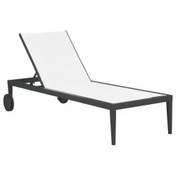 Coupon 👏 Meridian Furniture Nizuc Outdoor Patio Chaise Lounge Chair, Off-White Resilient Mesh Waterproof Fab ❤️
