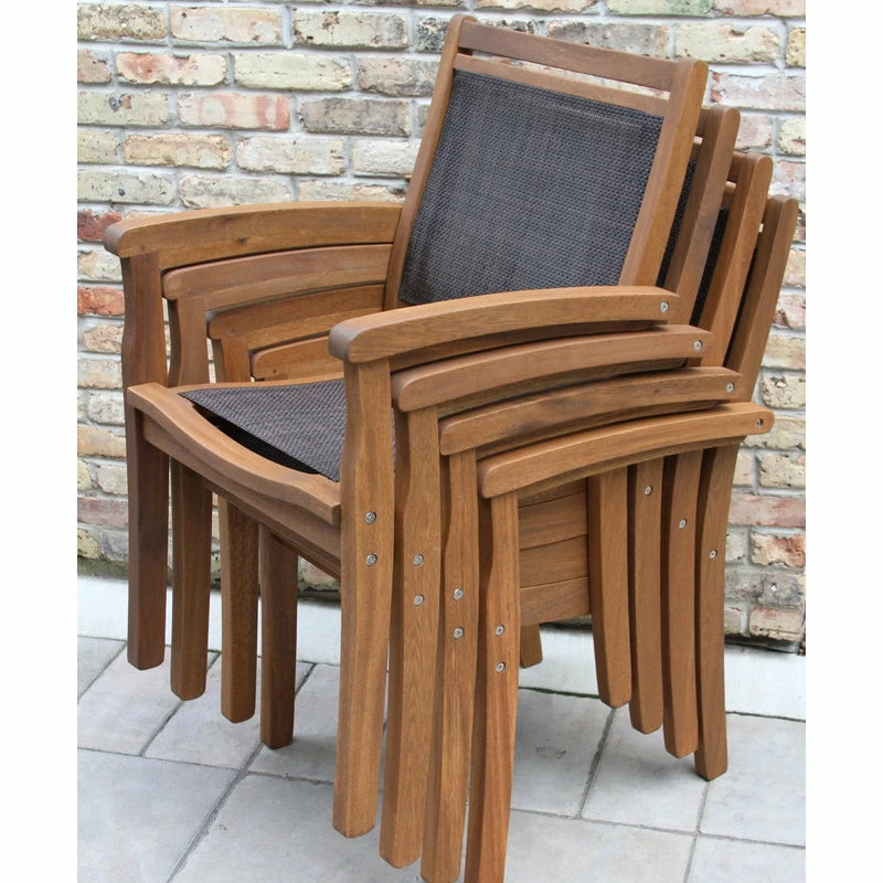 Deals ๐ฏ Outdoor Interiors Catania 6-Piece Sling And Eucalyptus Dining Set ๐ - Image 4