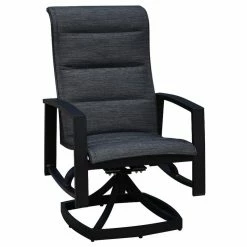 Best deal 🧨 Courtyard Casual Santorini 2 Padded-Sling Swivel Dining Chairs, Black 😉