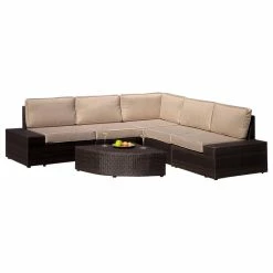Best reviews of ⌛ GDFStudio GDF Studio Reddington Outdoor 5 Seater Wicker V Shaped Sectional Sofa Set ❤️