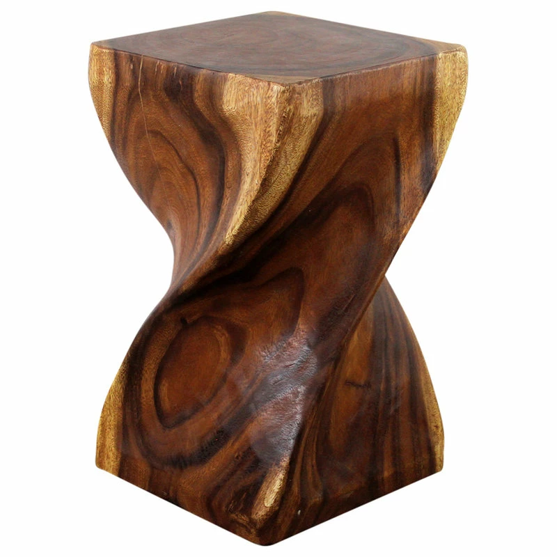 Best reviews of ๐ฏ Kammika Import Export Co., Ltd (Thailand) Haussmann Big Twist Wood Stool Table 12 In SQ X 20 In H Walnut Oil ๐ - Image 5