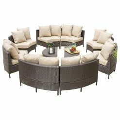 Top 10 🥰 GDFStudio GDF Studio Newton Outdoor 8 Seater Wicker Sectional Sofa Set With Coffee Tables 😍