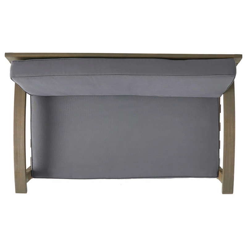New โ GDFStudio GDF Studio Preston Outdoor Acacia Wood Loveseat And Coffee Table, Gray/Dark Gray ๐ - Image 10