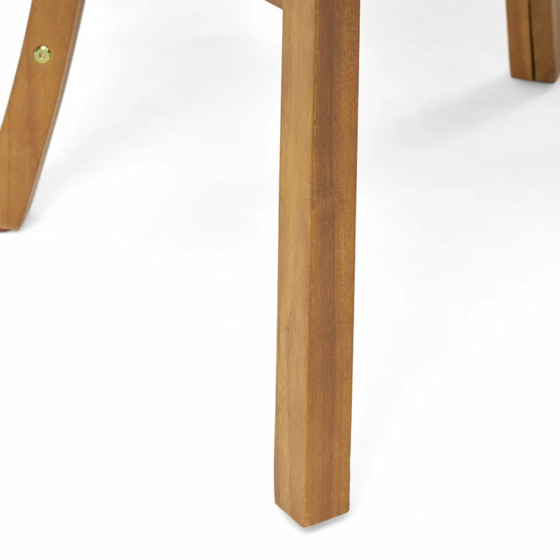 Buy ๐ GDFStudio Nola Outdoor Wooden Dining Chairs With Cushions, Set Of 2, Cream, Teak Finish ๐งจ - Image 10