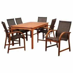Brand new 😉 Amazonia Bahamas 7-Piece Rectangular Dining Set | Eucalyptus Wood 🥰