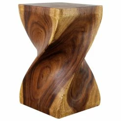 Best reviews of 💯 Kammika Import Export Co., Ltd (Thailand) Haussmann Big Twist Wood Stool Table 12 In SQ X 20 In H Walnut Oil 😍