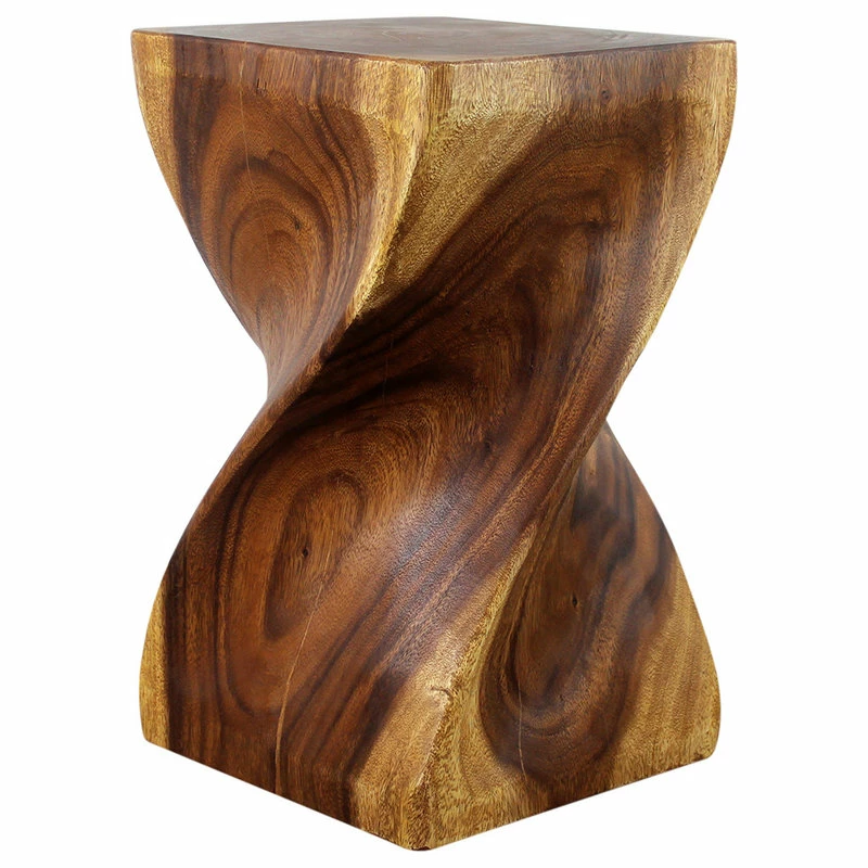 Best reviews of ๐ฏ Kammika Import Export Co., Ltd (Thailand) Haussmann Big Twist Wood Stool Table 12 In SQ X 20 In H Walnut Oil ๐
