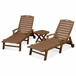 Wholesale ๐ฅ POLYWOOD Nautical 3-Piece Chaise Set, Teak ๐ฅฐ