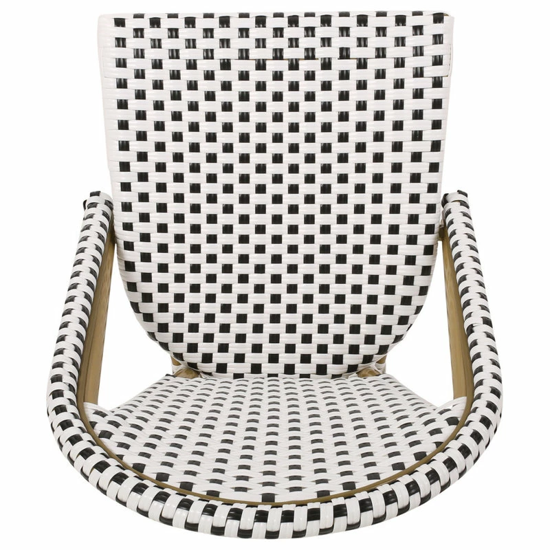Top 10 🤩 GDFStudio Baylor Outdoor French Bistro Chair, Set Of 2, Black/White/Bamboo Print Finish 👍 - Image 5